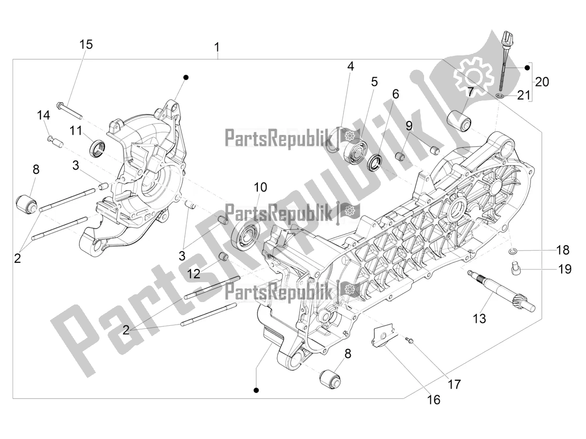 Todas as partes de Bloco Do Motor do Vespa Primavera 50 4T 3V USA 2020