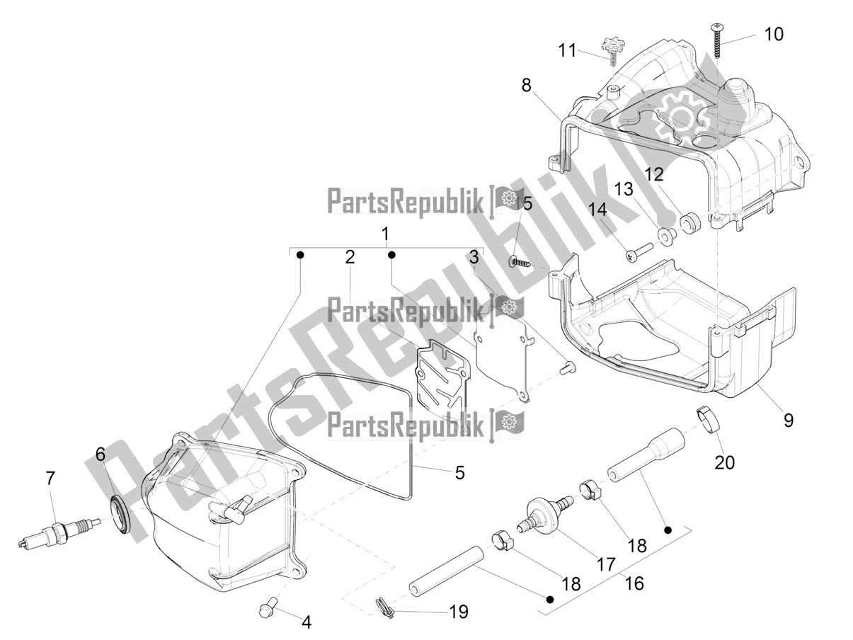 Toutes les pièces pour le Le Couvre-culasse du Vespa Primavera 50 4T 3V USA 2020