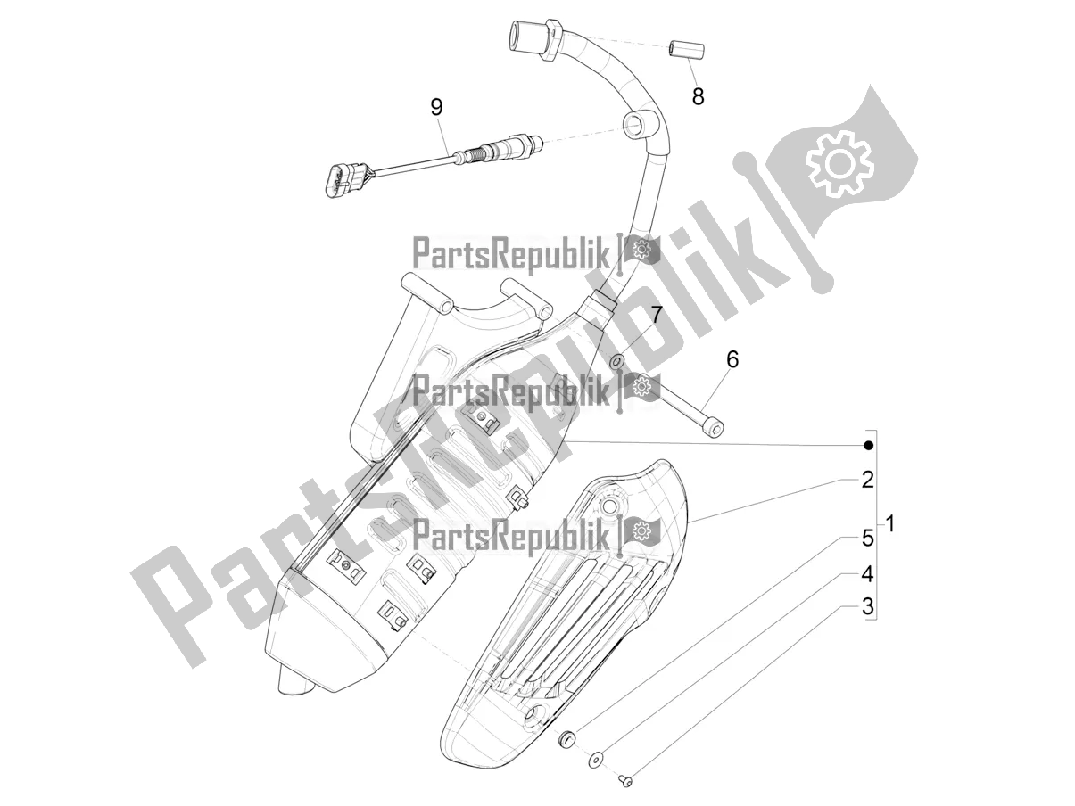 Tutte le parti per il Silenziatore del Vespa Primavera 50 4T 3V USA 2020