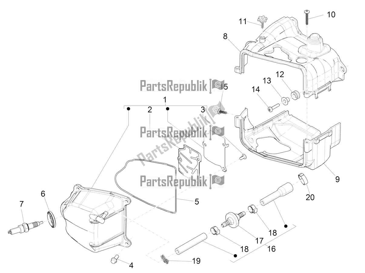 Wszystkie części do Cylinder Vespa Primavera 50 4T 3V USA 2021