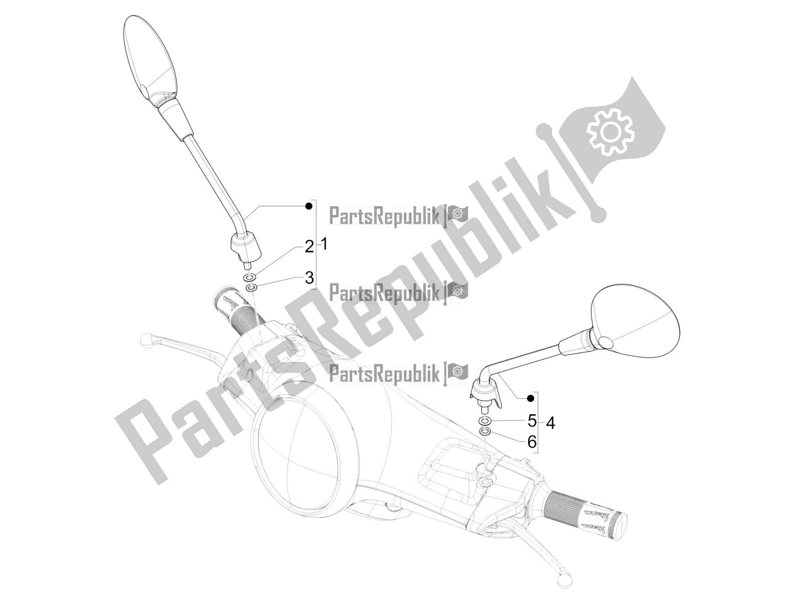 Todas las partes para Espejo / S De Conducción de Vespa Primavera 50 4T 3V USA 2022