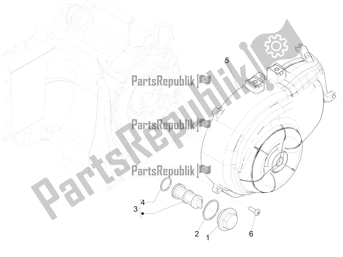 Todas las partes para Cubierta Del Volante Magneto - Filtro De Aceite de Vespa Primavera 50 4T 3V USA 2022