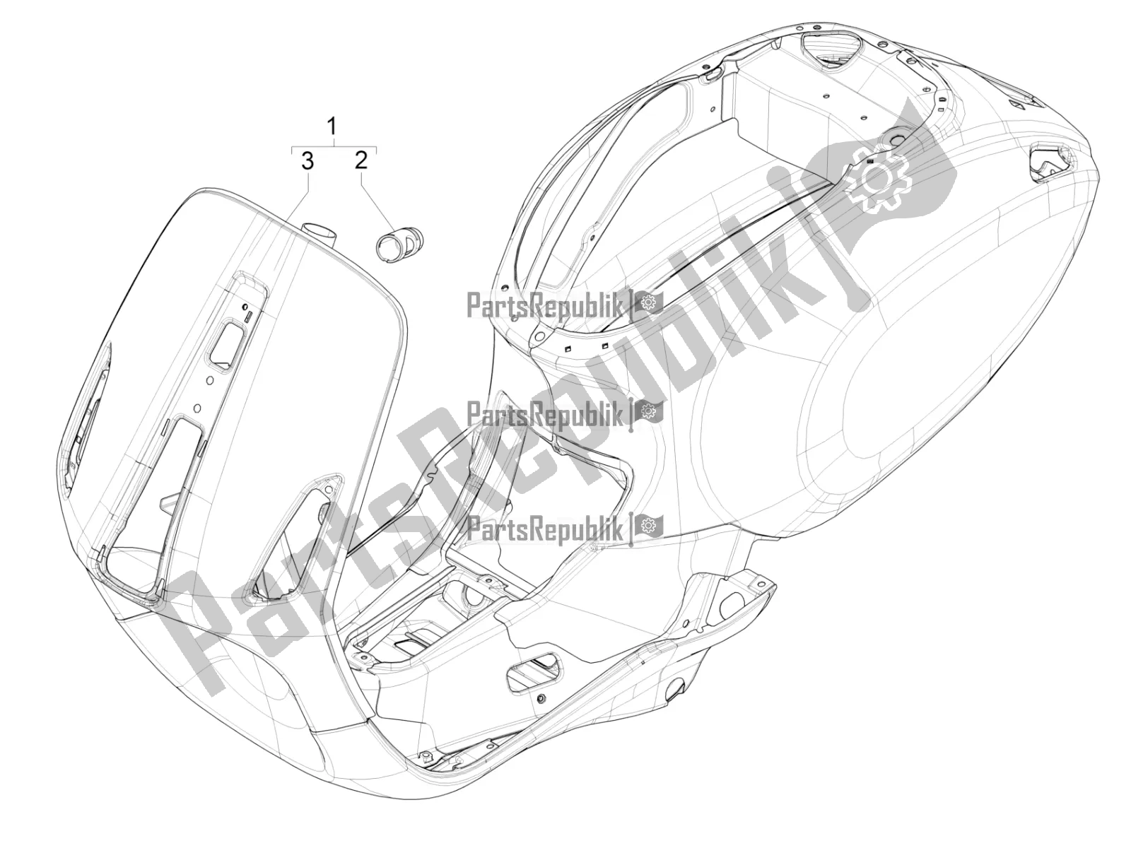 Toutes les pièces pour le Cadre / Carrosserie du Vespa Primavera 50 4T 3V USA 2022