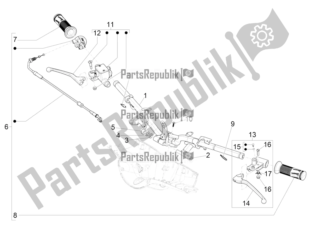 Toutes les pièces pour le Guidon - Master Cil. Du Vespa Primavera 50 4T 3V USA 2022