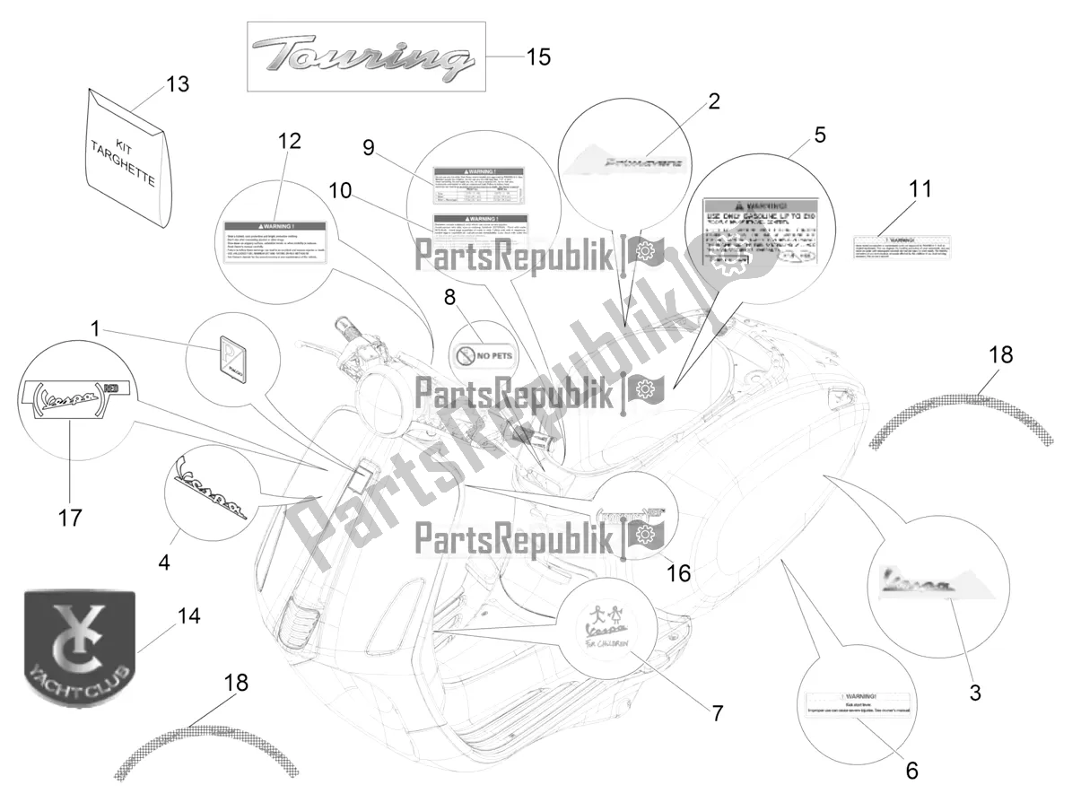 Todas las partes para Placas - Emblemas de Vespa Primavera 50 4T 3V USA 2022