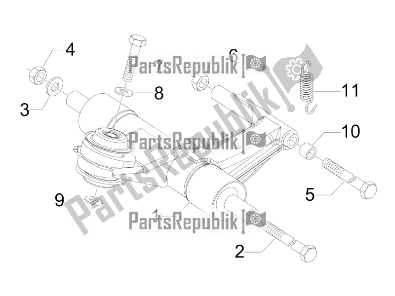 Todas las partes para Brazo Oscilante de Vespa Primavera 50 4T 3V USA 2022