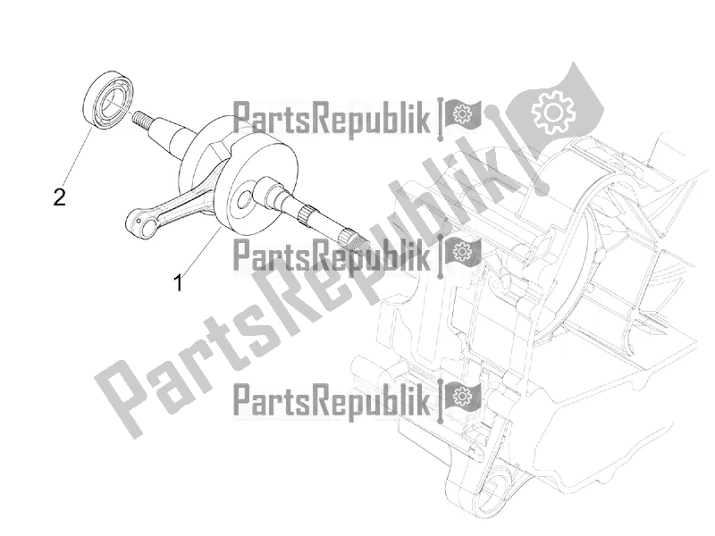 All parts for the Crankshaft of the Vespa Primavera 50 4T 4V 2016