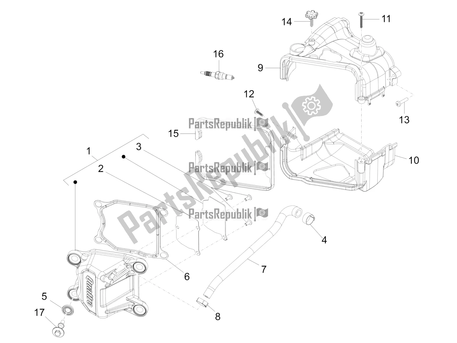 Toutes les pièces pour le Le Couvre-culasse du Vespa Primavera 50 4T 4V 2016