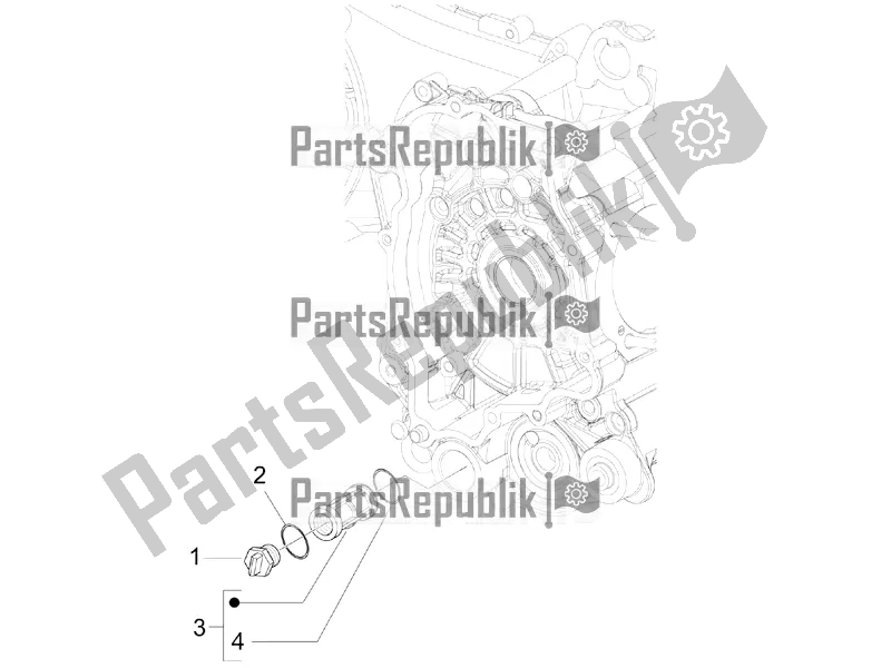 All parts for the Flywheel Magneto Cover - Oil Filter of the Vespa Primavera 50 4T 4V 2017