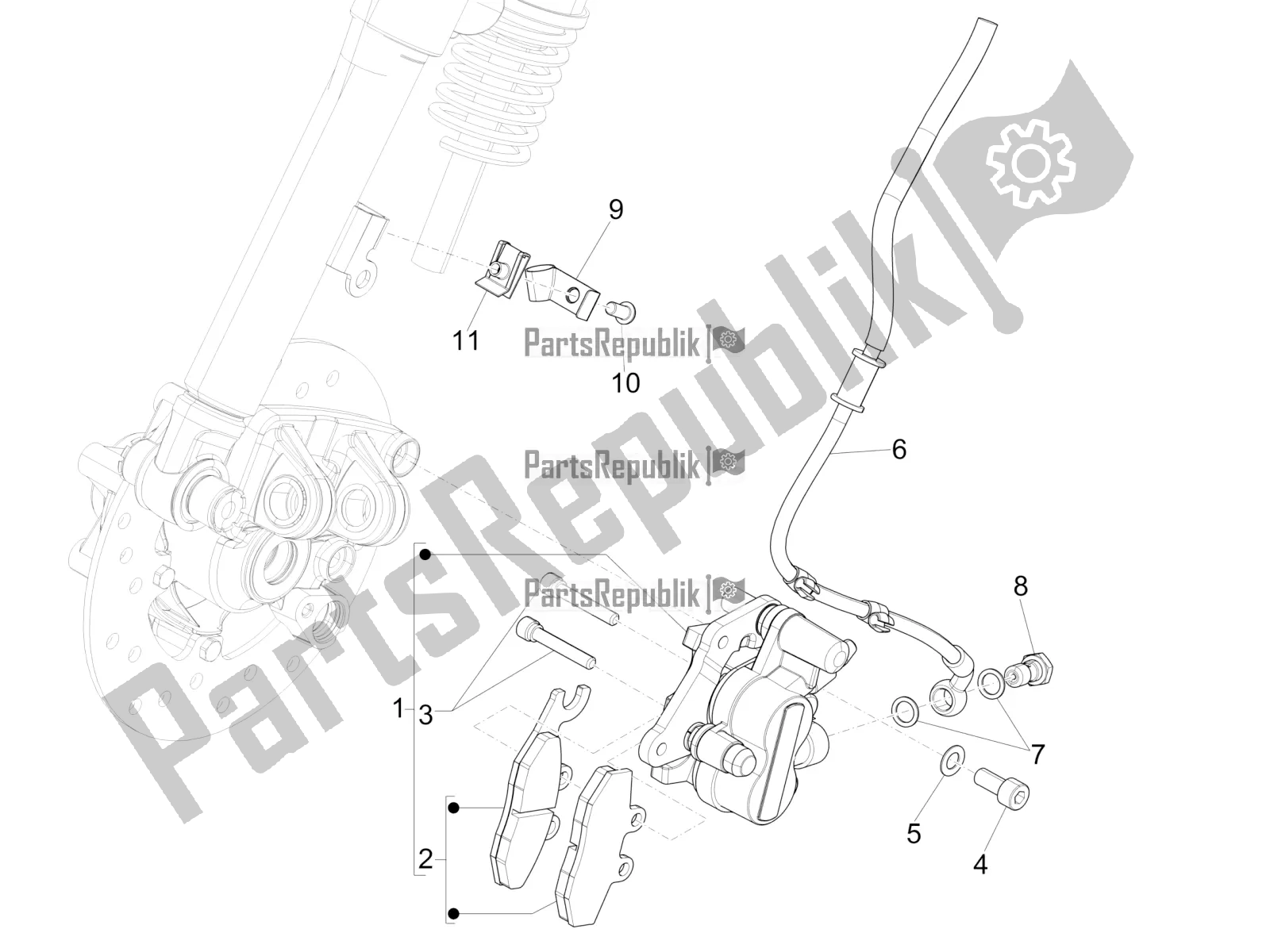 Toutes les pièces pour le Tuyaux De Freins - étriers du Vespa Primavera 50 4T 4V 2018