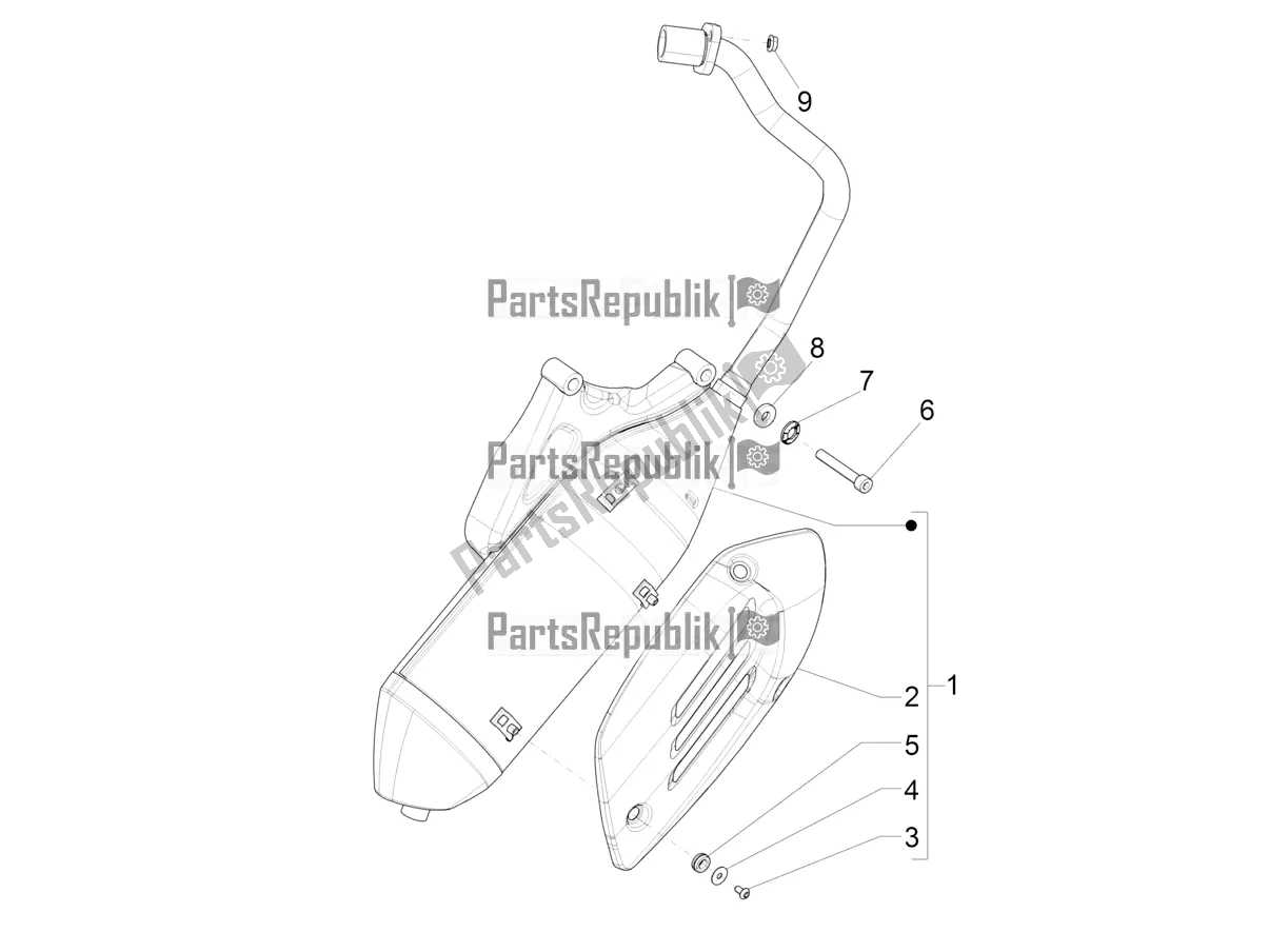 Toutes les pièces pour le Silencieux du Vespa Primavera 50 4T 4V 2018