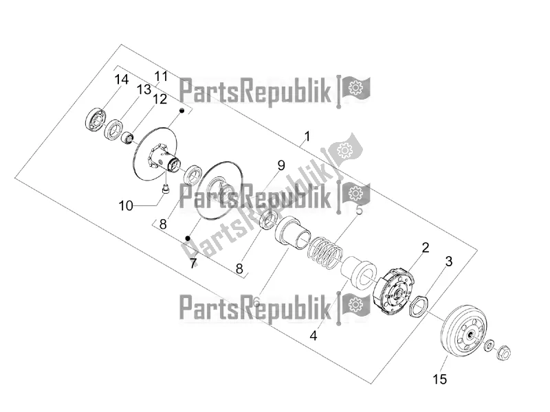 Toutes les pièces pour le Poulie Menée du Vespa Primavera 50 4T 4V USA 2016