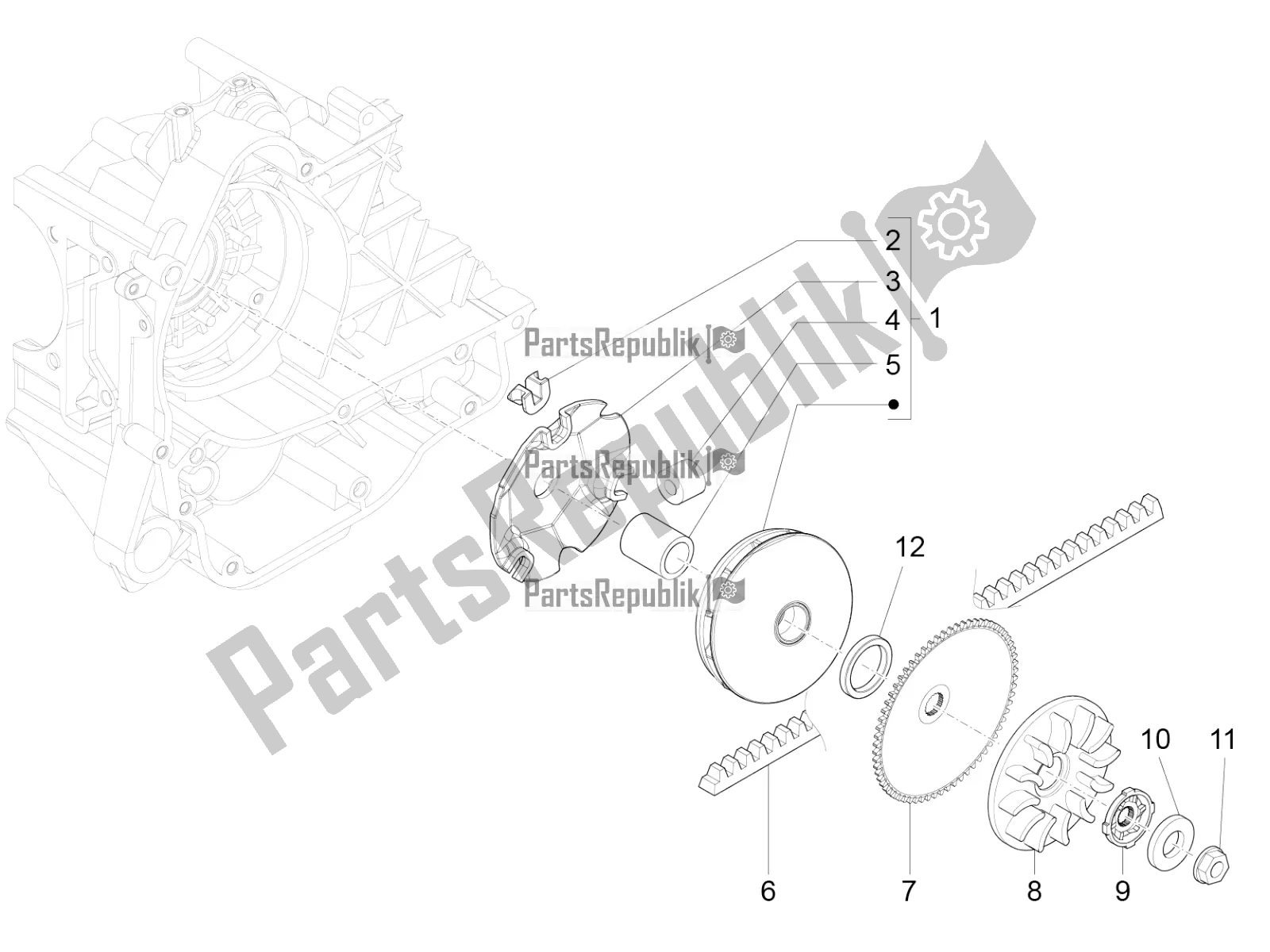 Toutes les pièces pour le Poulie Motrice du Vespa Primavera 50 4T 4V USA 2016