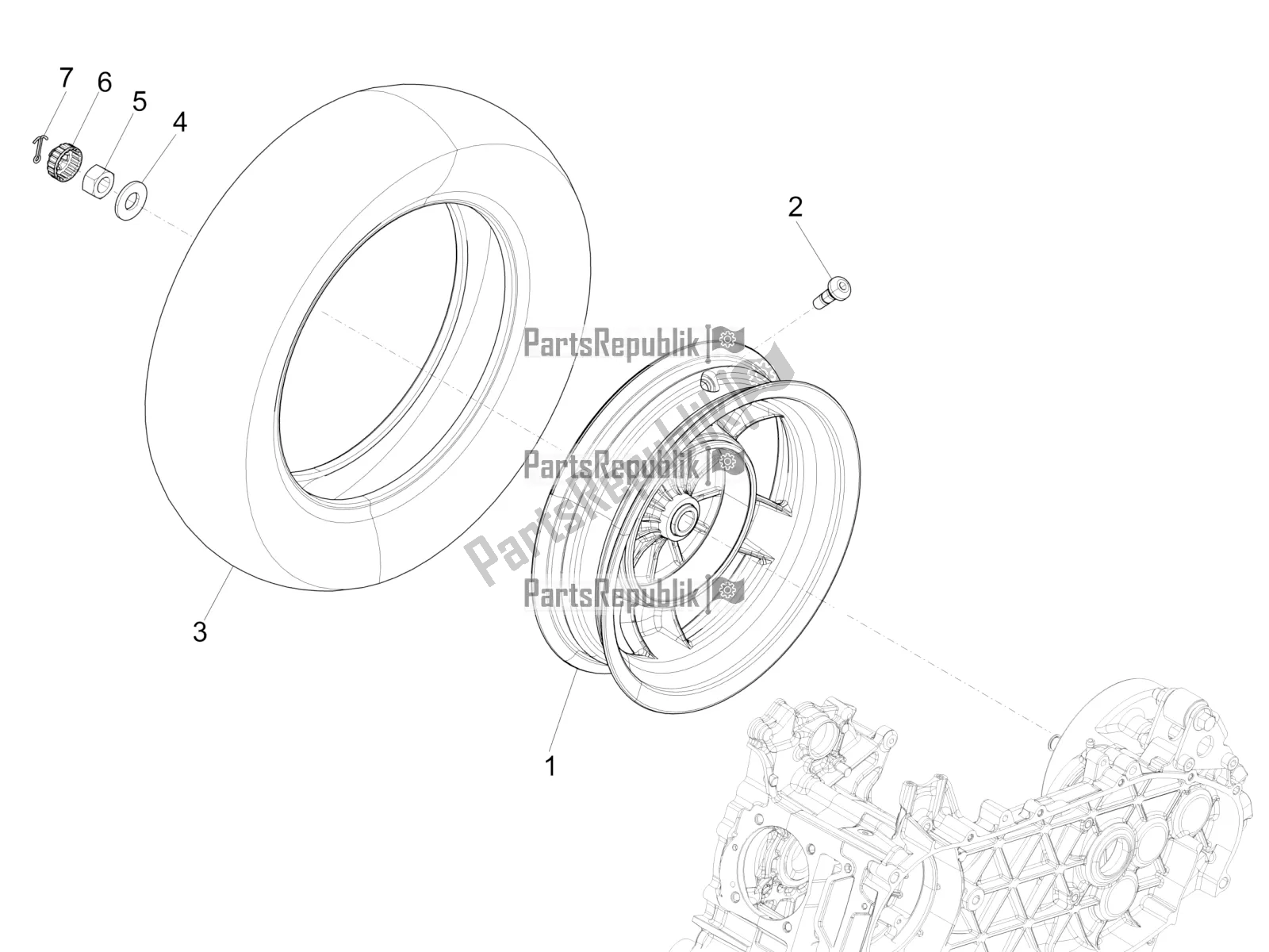 Toutes les pièces pour le Roue Arrière du Vespa Primavera 50 4T 4V USA 2016