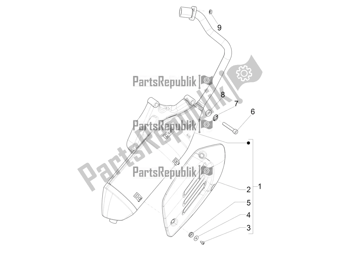 Toutes les pièces pour le Silencieux du Vespa Primavera 50 4T 4V USA 2016