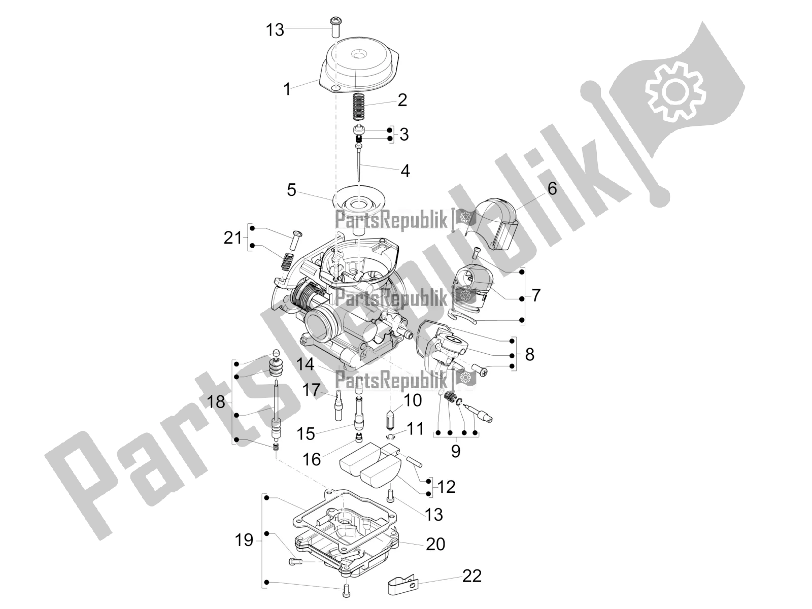 Wszystkie części do Elementy Ga? Nika Vespa Primavera 50 4T 4V USA 2017