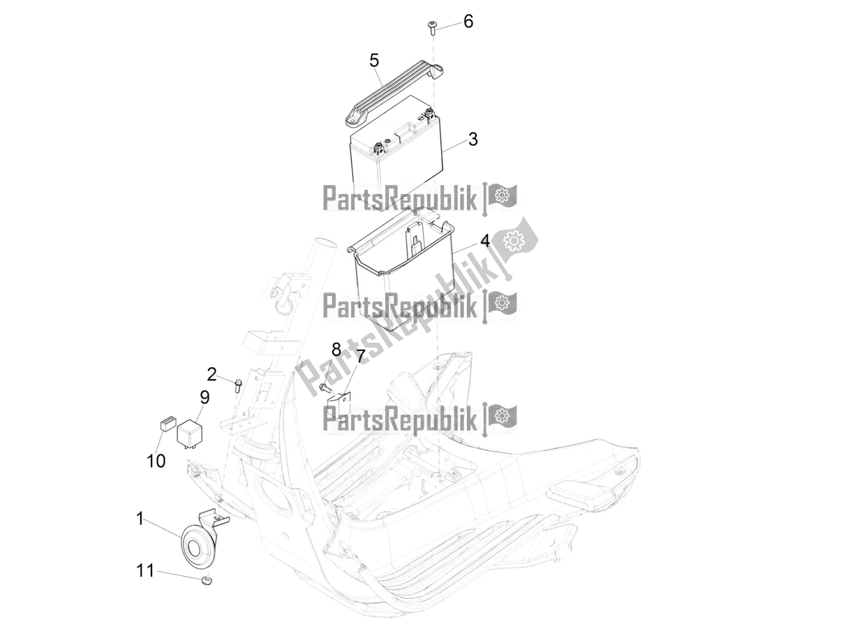Toutes les pièces pour le Télécommandes - Batterie - Klaxon du Vespa Primavera 50 4T 4V USA 2018