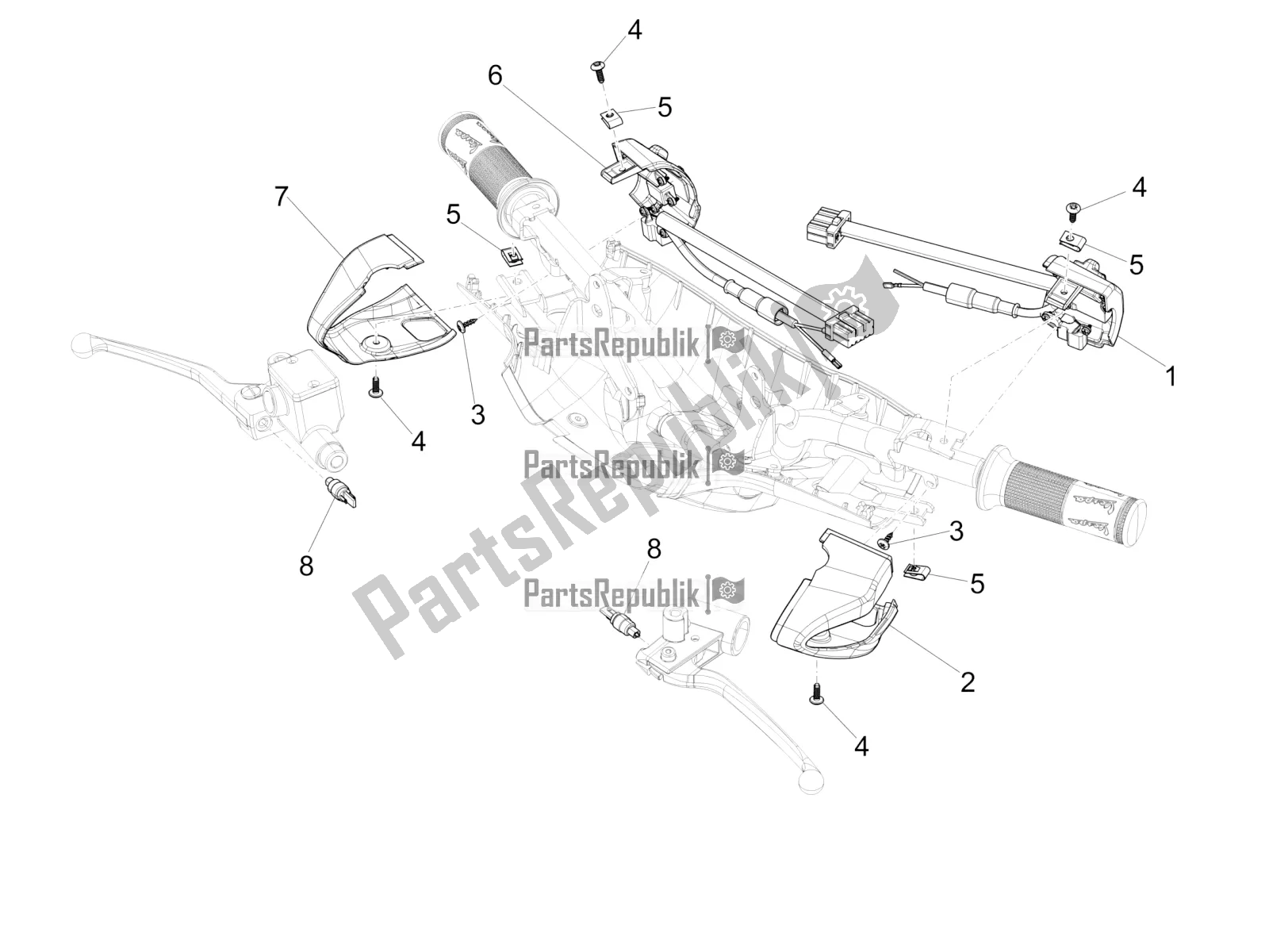 All parts for the Selectors - Switches - Buttons of the Vespa Primavera 50 4T 4V USA 2018
