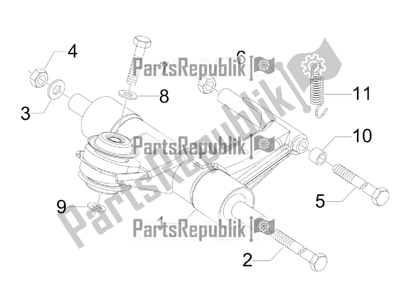 Toutes les pièces pour le Bras Oscillant du Vespa Primavera 50 4T 4V USA 2018