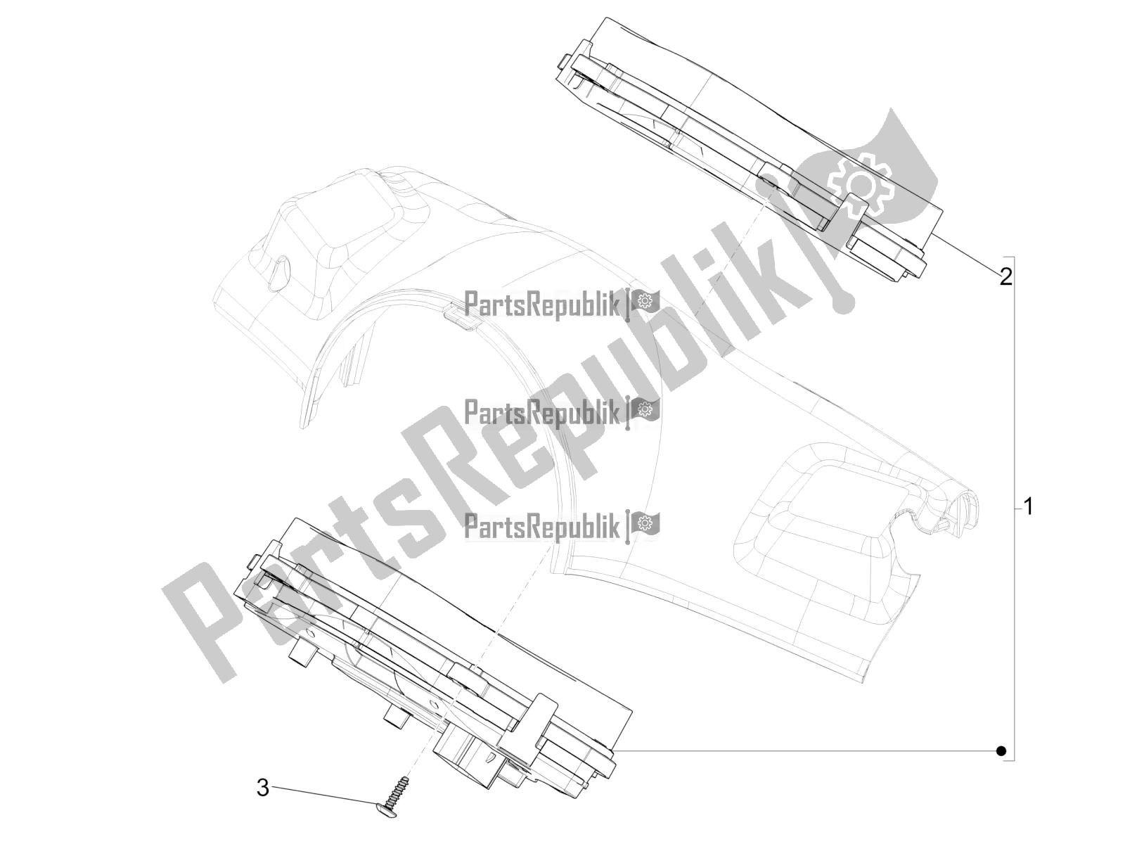 Toutes les pièces pour le Combinaison De Compteurs - Cruscotto du Vespa Primavera 50 4T 4V USA 2020