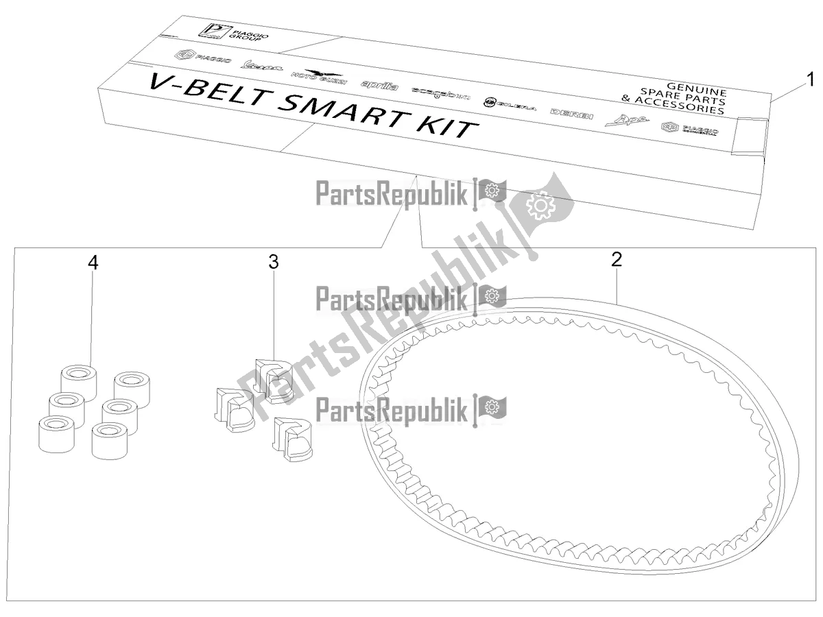 Toutes les pièces pour le Transmission Kit du Vespa Primavera 50 4T 4V USA 2020