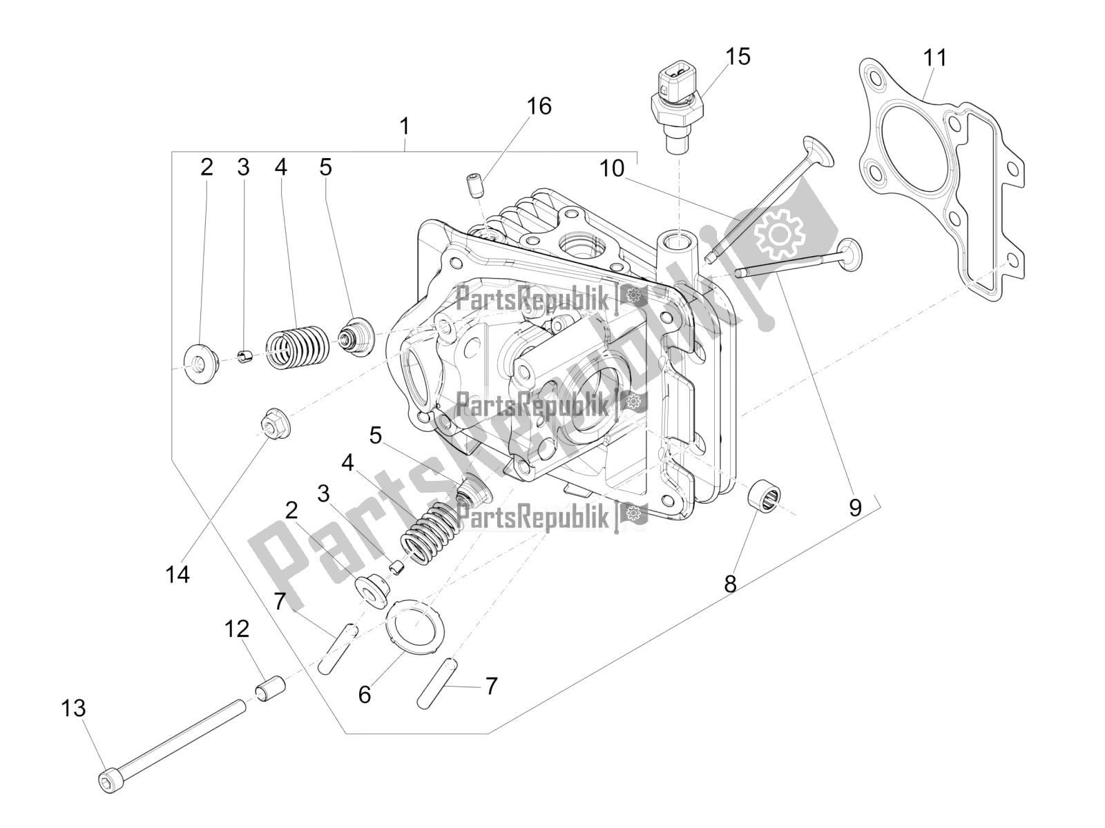 Alle onderdelen voor de Cylinder Head Unit - Valve van de Vespa Primavera 50 USA 2020