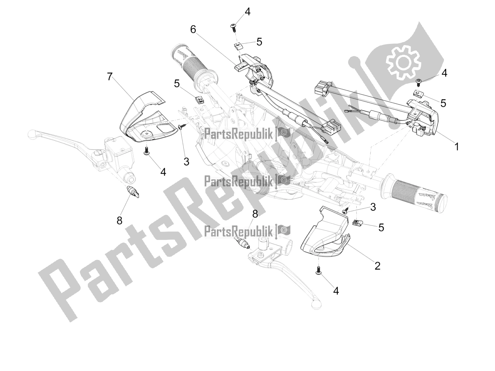 All parts for the Selectors - Switches - Buttons of the Vespa Primavera 50 USA 2020