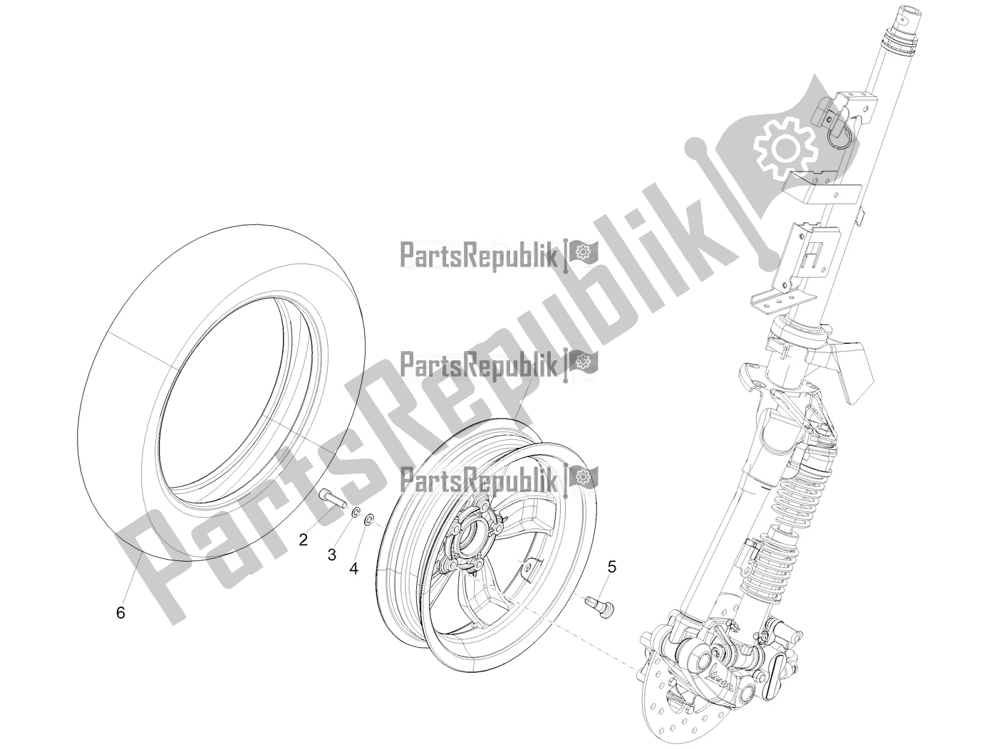 Toutes les pièces pour le Roue Avant du Vespa Primavera 50 USA 2021