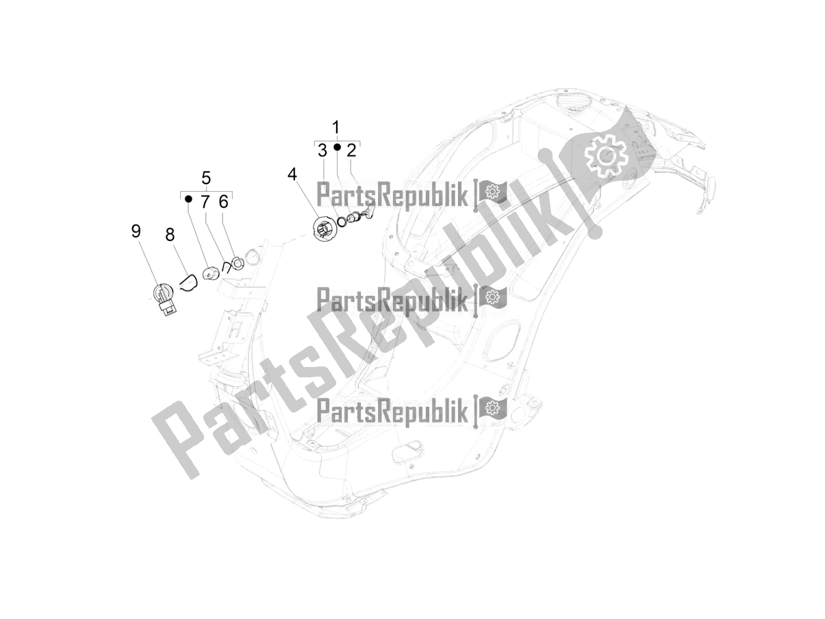 Todas las partes para Cerraduras de Vespa Primavera 50 USA 2021