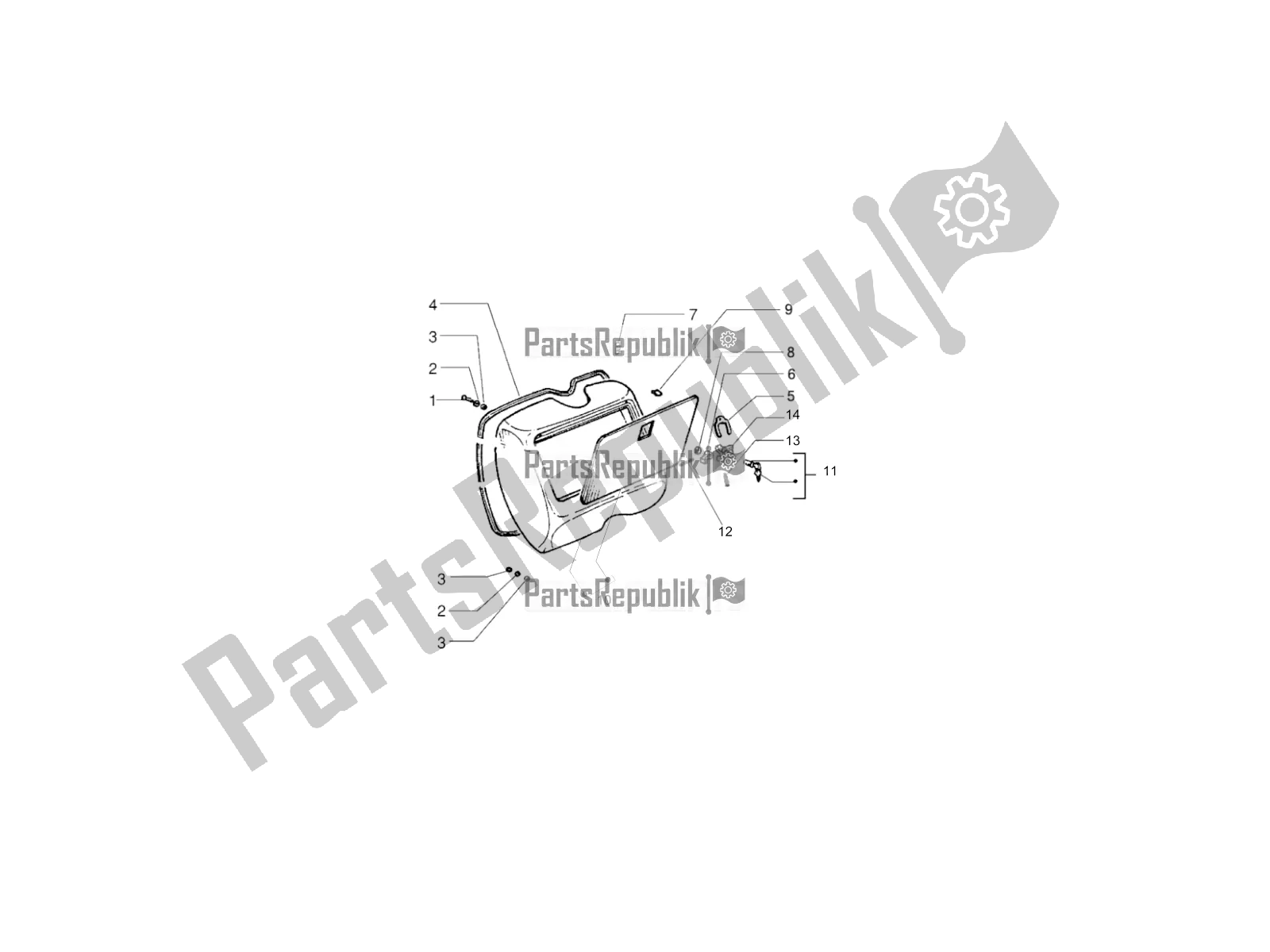 Todas las partes para Guantera Frontal - Panel De Rodilleras de Vespa PX 125 2T 2016