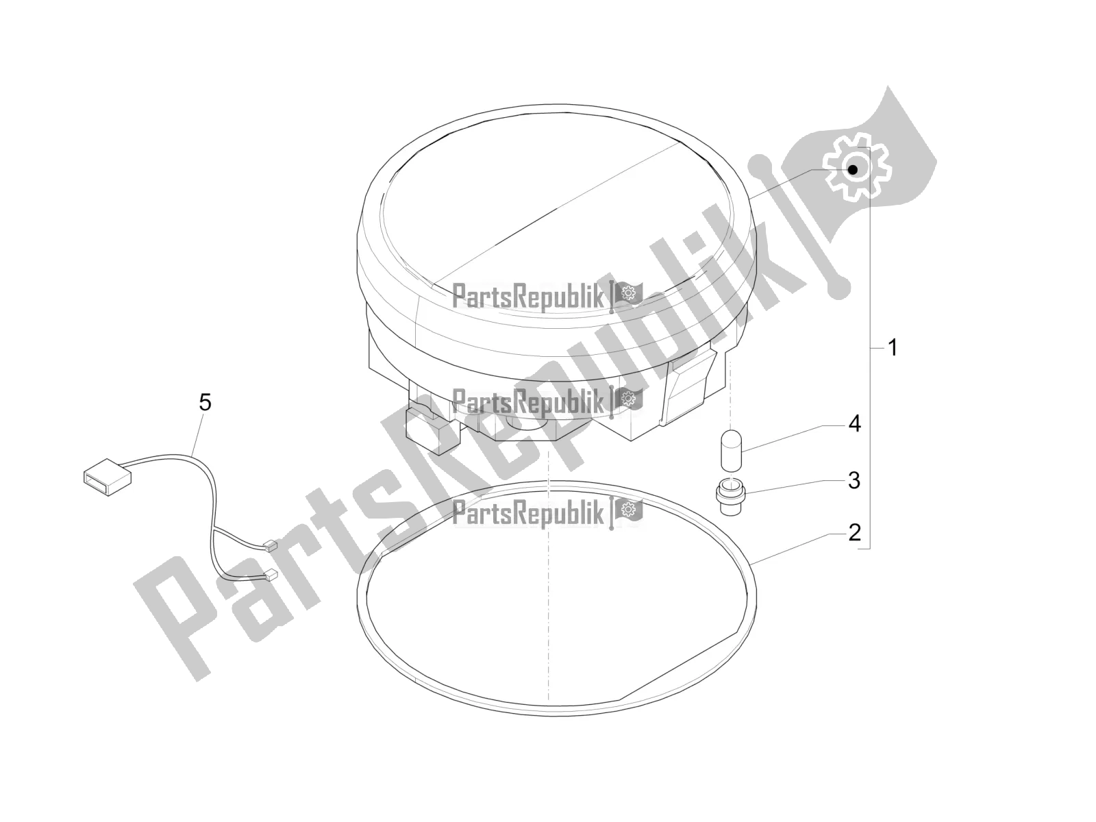 Todas las partes para Combinación De Medidor - Cruscotto de Vespa PX 125 2T 2016