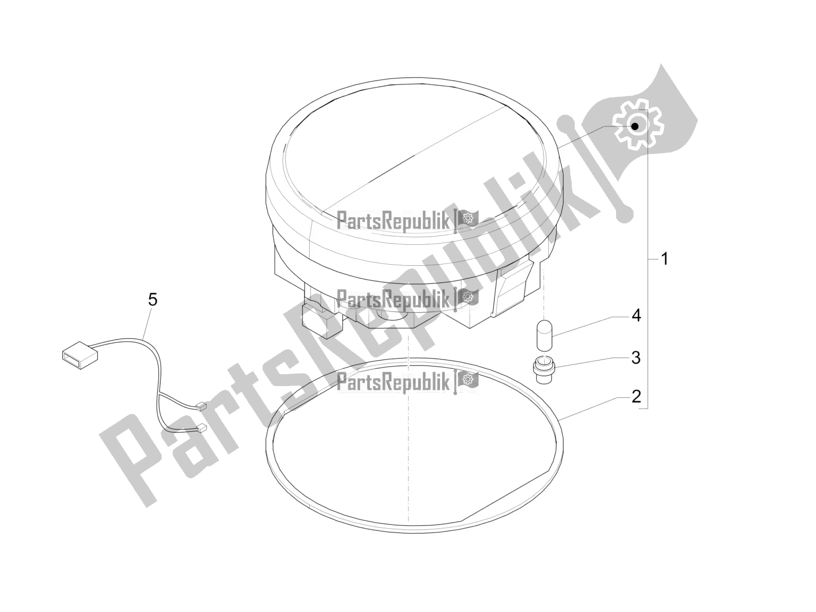 All parts for the Meter Combination - Cruscotto of the Vespa PX 125 2T 2016