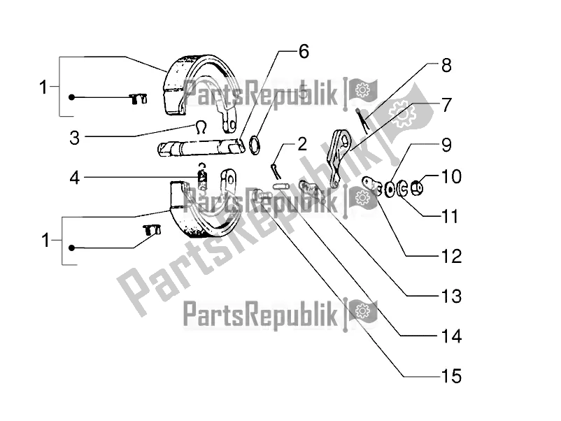 Todas las partes para Freno Trasero - Mordaza De Freno de Vespa PX 125 2T 2016