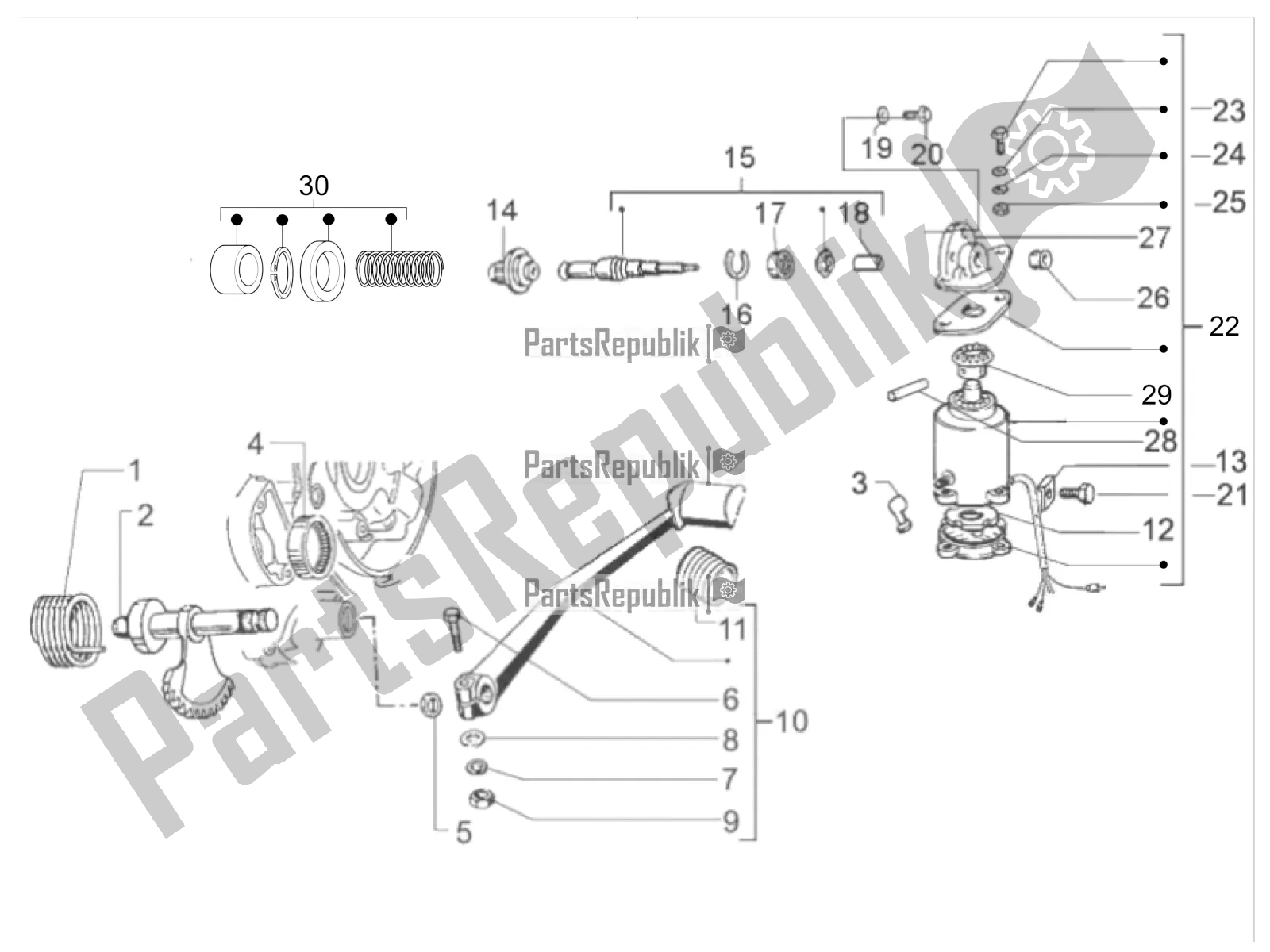 Todas las partes para Stater - Arranque Eléctrico de Vespa PX 125 2T 2016