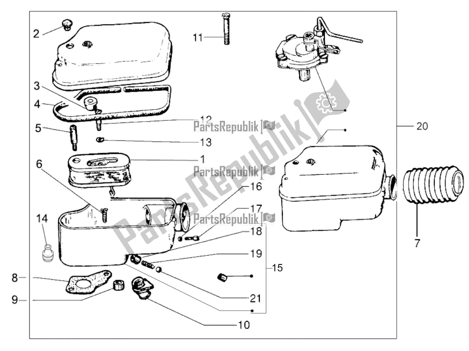 Toutes les pièces pour le Filtre à Air du Vespa PX 125 2T 2017