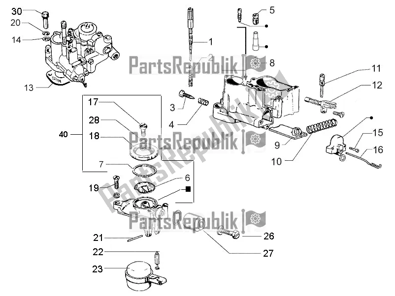 All parts for the Carburetor's Components of the Vespa PX 125 2T 2017