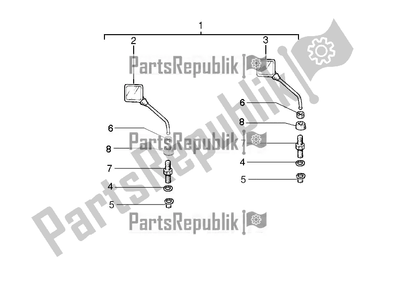 Todas as partes de Espelho (s) De Direção do Vespa PX 125 2T 2017