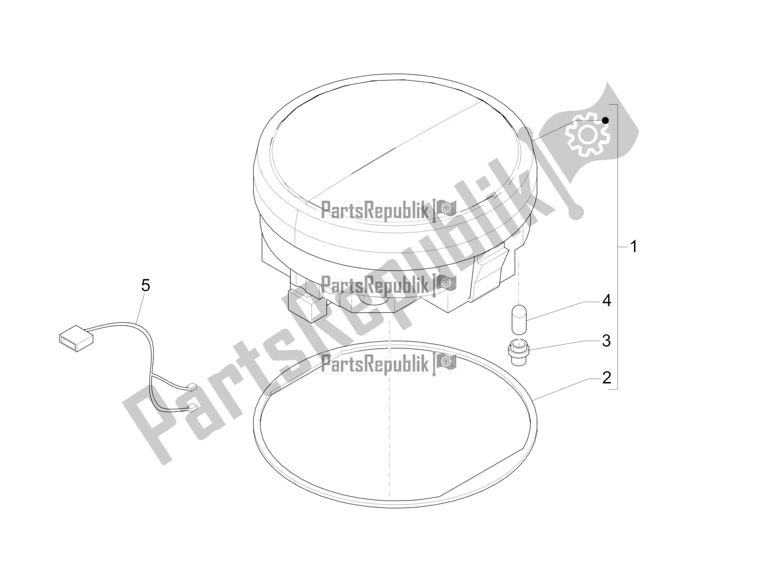 All parts for the Meter Combination - Cruscotto of the Vespa PX 125 2T 2017