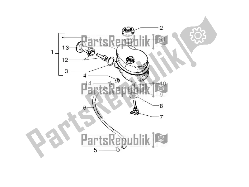 Toutes les pièces pour le Cuve à Mazout du Vespa PX 125 2T 2017