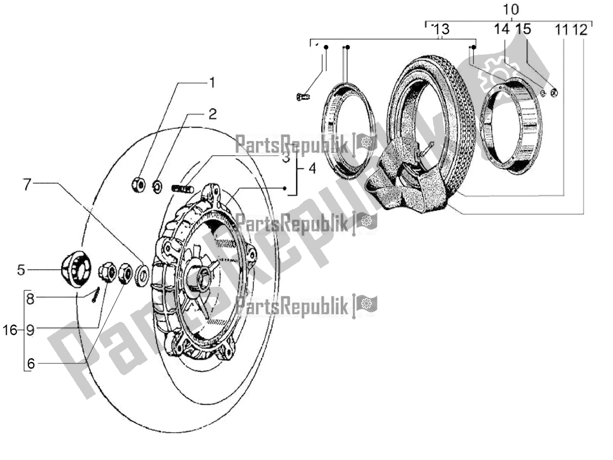 Toutes les pièces pour le Roue Arrière du Vespa PX 125 2T 2017