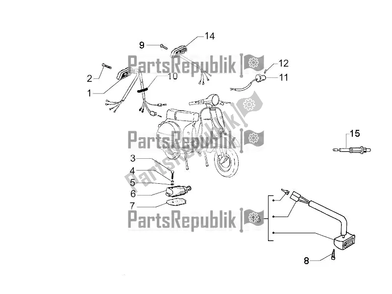 Toutes les pièces pour le Sélecteurs - Interrupteurs - Boutons du Vespa PX 125 2T 2017