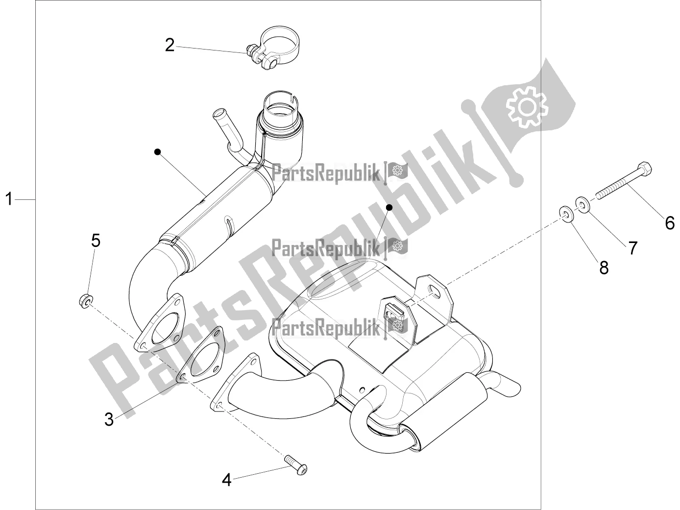 Toutes les pièces pour le Silencieux du Vespa PX 125 2T 2017