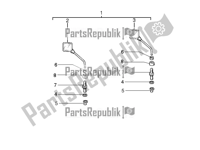 All parts for the Driving Mirror/s of the Vespa PX 125 2T 2018