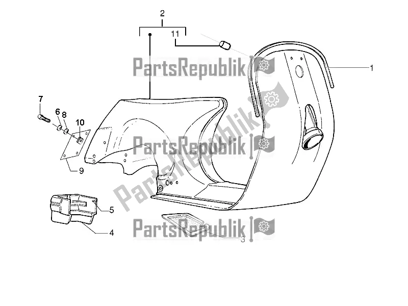 All parts for the Frame/bodywork of the Vespa PX 125 2T 2018