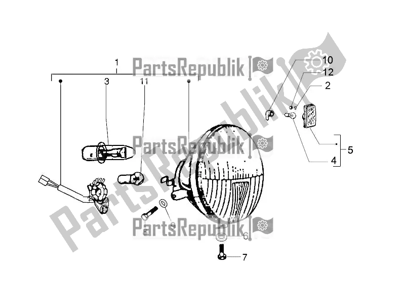 Alle onderdelen voor de Koplampen - Richtingaanwijzers van de Vespa PX 125 2T 2018