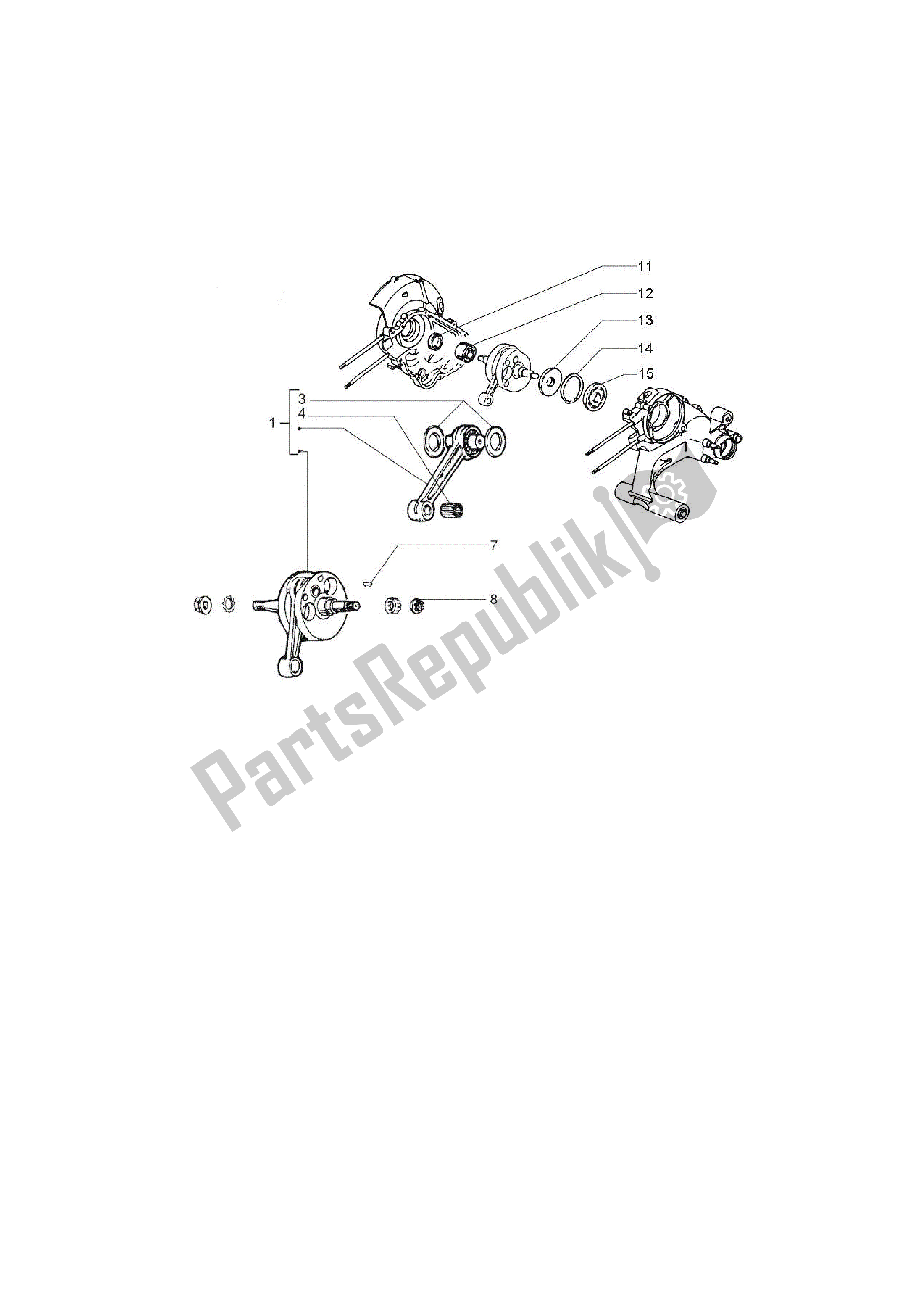 All parts for the Cigüeñal of the Vespa PX 125 2007 - 2008