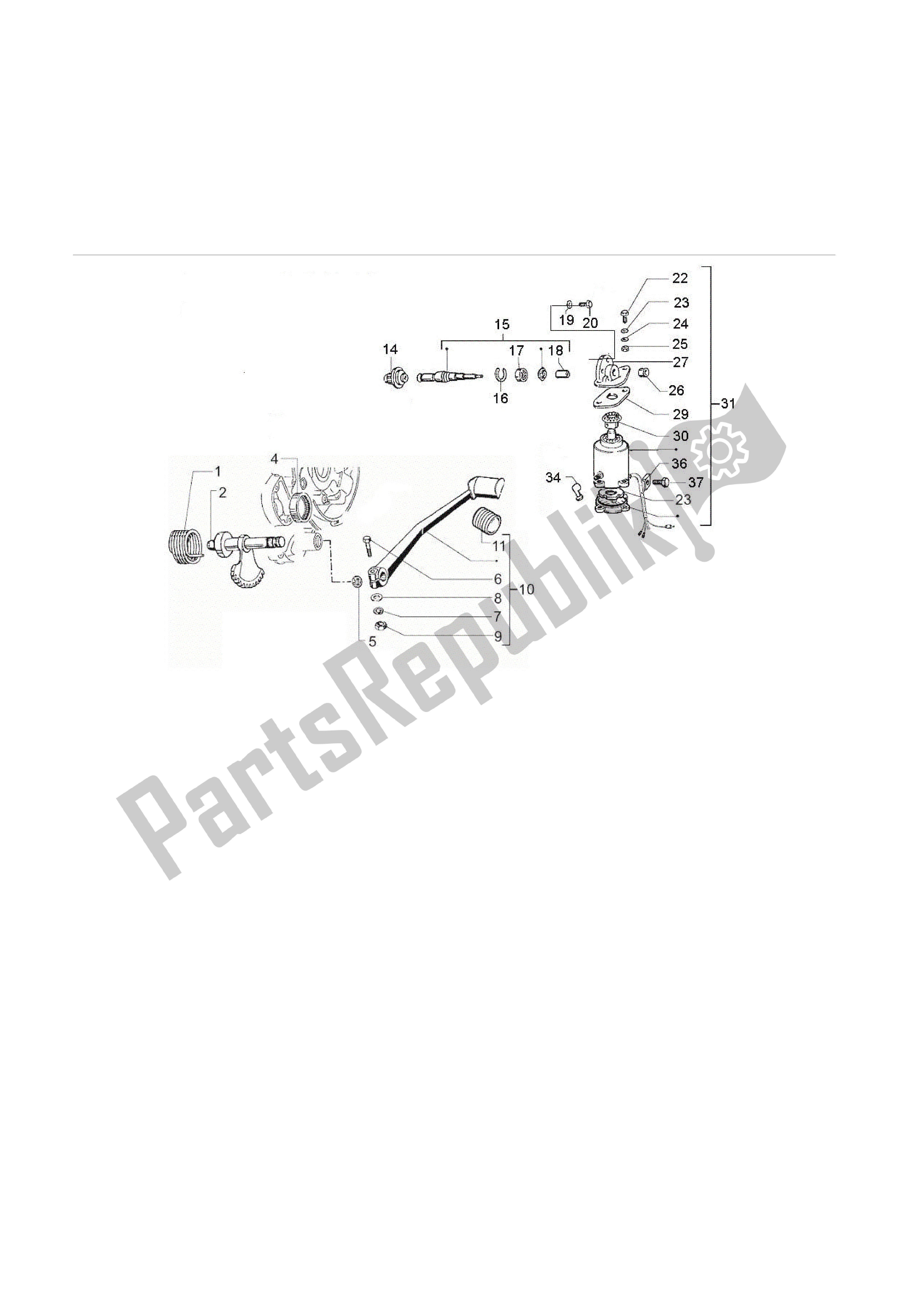 Wszystkie części do Aranque - Aranque Electrico Vespa PX 125 2007 - 2008