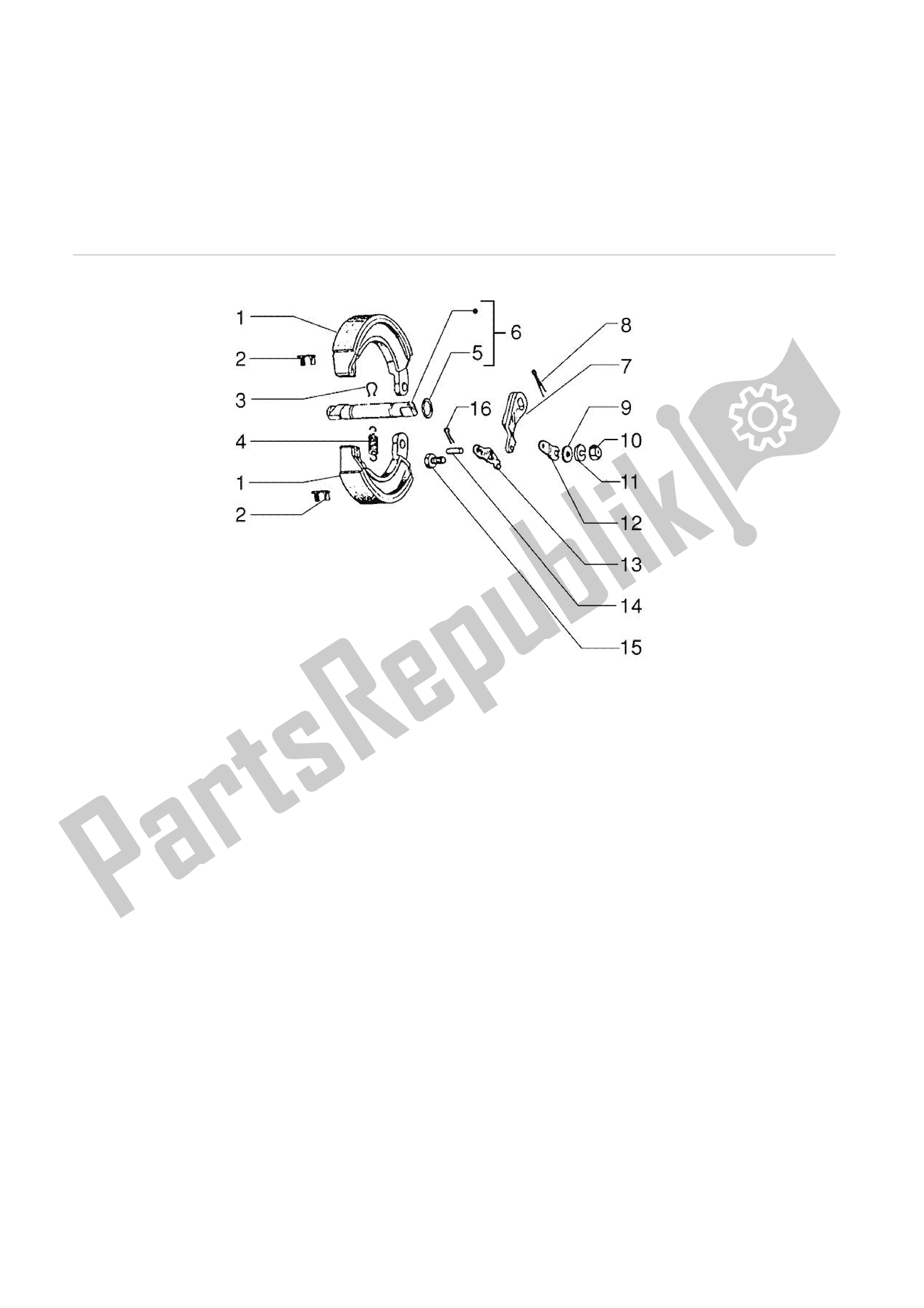 Toutes les pièces pour le Freno Trasero - Zapatas du Vespa PX 125 2007 - 2008