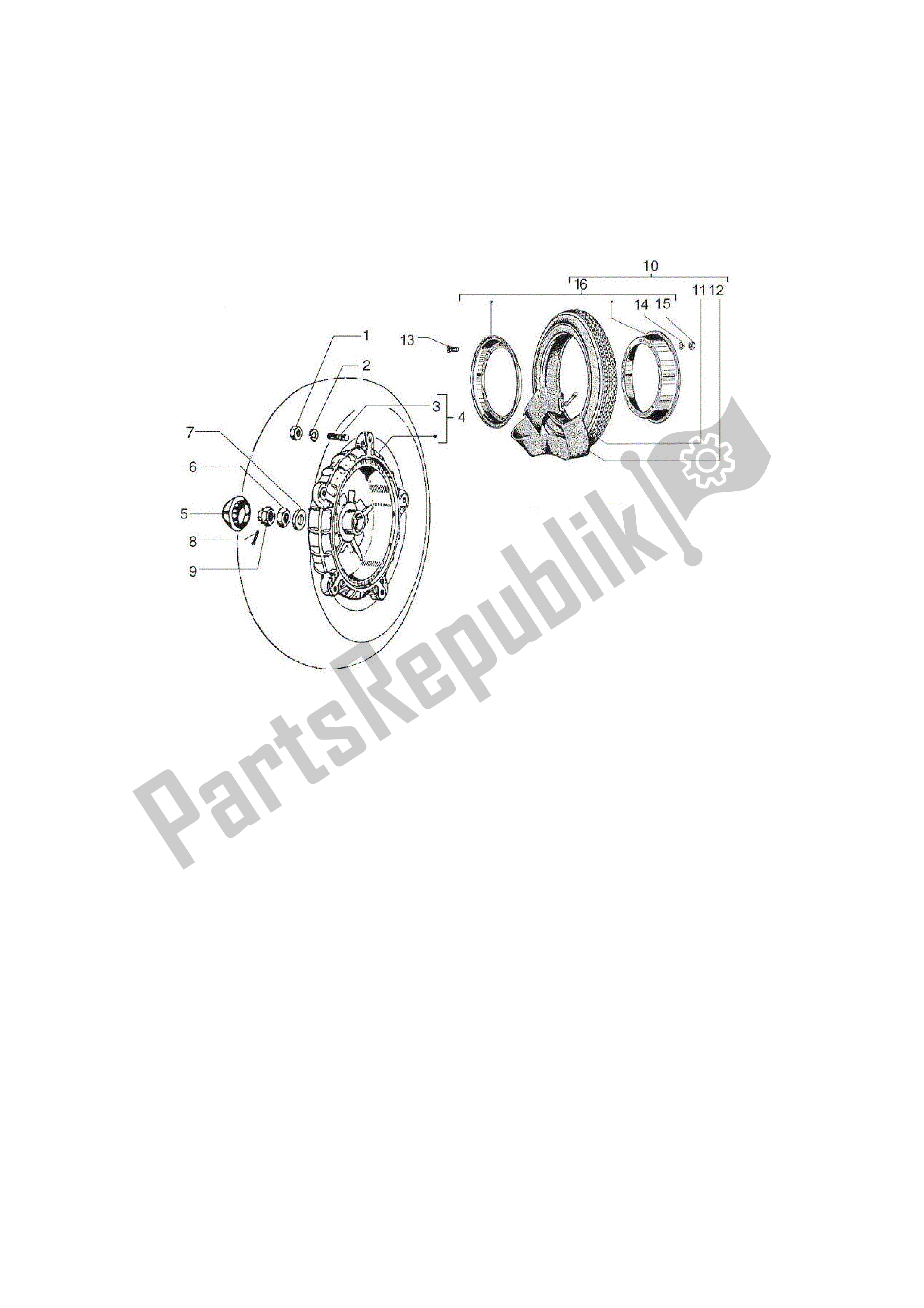 Toutes les pièces pour le Rueda Trasera du Vespa PX 125 2007 - 2008