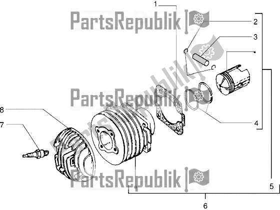 Wszystkie części do Zespó? Cylindra-t? Oka-przegubu Przegubu Vespa PX 150 2T 2016